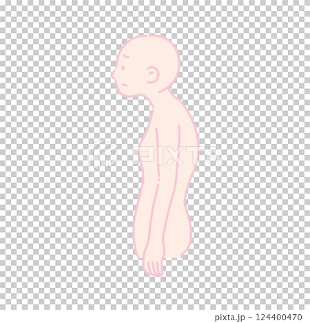 A person with poor posture 124400470