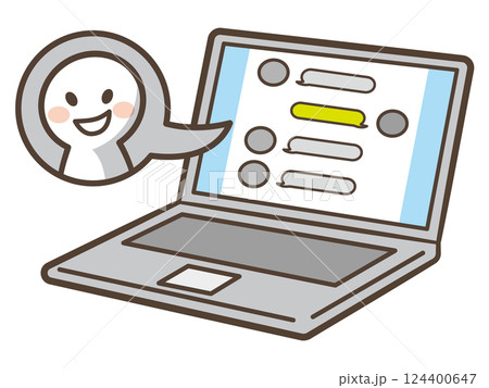 SNSのいじめ問題のイラスト　ノートパソコン 124400647