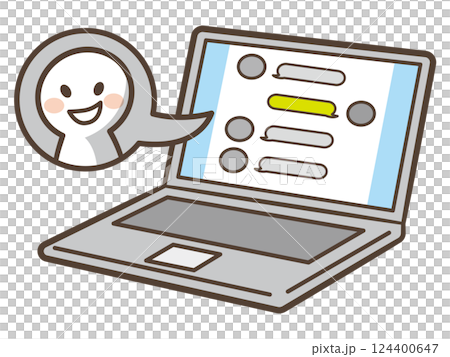 Illustration of the bullying problem on social media - Laptop 124400647