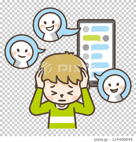 Illustration of a boy being bullied on social media Illustration of a boy being bullied on social media 124400648