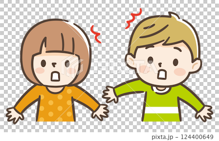 Illustration of a child with a surprised expression Illustration of a child with a surprised expression 124400649