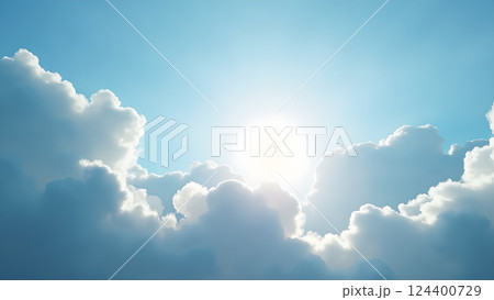 Dreamy Clouds at Sunrise for Serene Background Dreamy Clouds at Sunrise for Serene Background 124400729