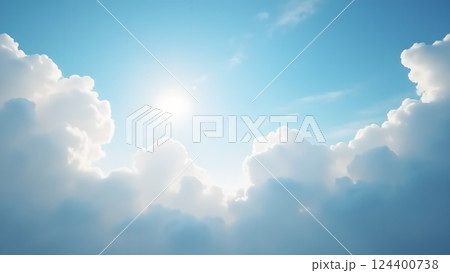 Dreamy Clouds at Sunrise for Serene Background 124400738