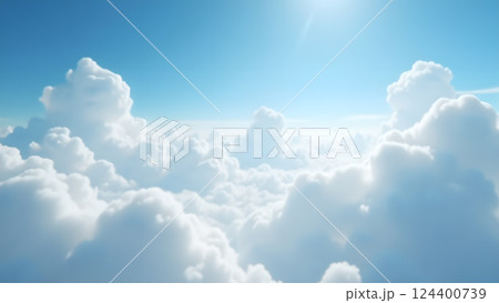 Dreamy Clouds at Sunrise for Serene Background 124400739