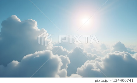 Dreamy Clouds at Sunrise for Serene Background Dreamy Clouds at Sunrise for Serene Background 124400741