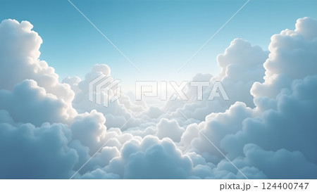 Dreamy Clouds at Sunrise for Serene Background Dreamy Clouds at Sunrise for Serene Background 124400747