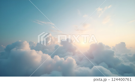 Dreamy Clouds at Sunrise for Serene Background 124400761