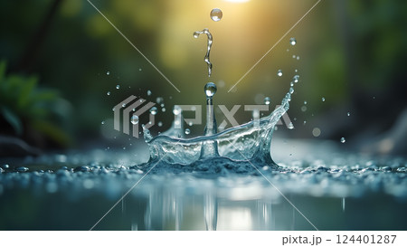 Refreshing Water in Glass with Natural Sunlight Refreshing Water in Glass with Natural Sunlight 124401287