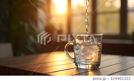 Refreshing Water in Glass with Natural Sunlight Refreshing Water in Glass with Natural Sunlight 124401322