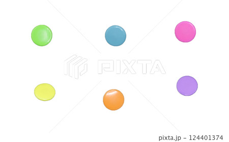 Thumb Tack / Push Pin head isolated on white background 124401374