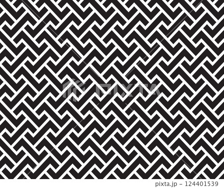 Seamless monochrome geometric pattern, decorative design 124401539