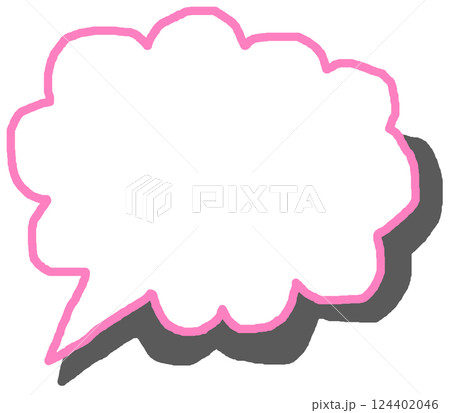 漫画で言葉や台詞を書込む吹き出しのイラスト 124402046
