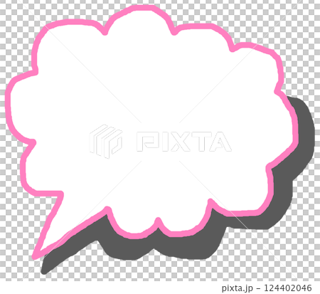 漫画で言葉や台詞を書込む吹き出しのイラスト 124402046