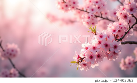 Graceful Flowering: A Blossom Tree in Soft Light 124402362