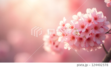 Graceful Flowering: A Blossom Tree in Soft Light Graceful Flowering: A Blossom Tree in Soft Light 124402378