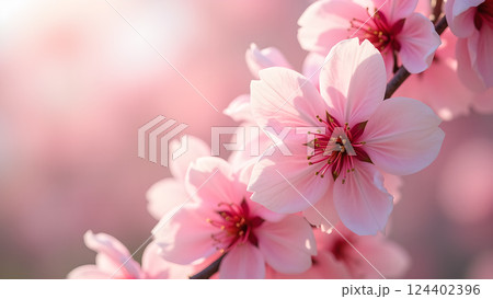 Graceful Flowering: A Blossom Tree in Soft Light 124402396