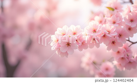Graceful Flowering: A Blossom Tree in Soft Light 124402404