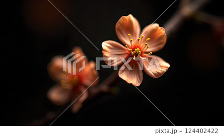 Graceful Flowering: A Blossom Tree in Soft Light Graceful Flowering: A Blossom Tree in Soft Light 124402422