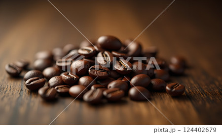 Roasted Aroma: Aromatic Coffee Beans Close-Up 124402679
