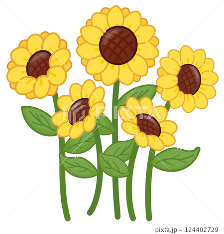 vector set of sunflower 124402729