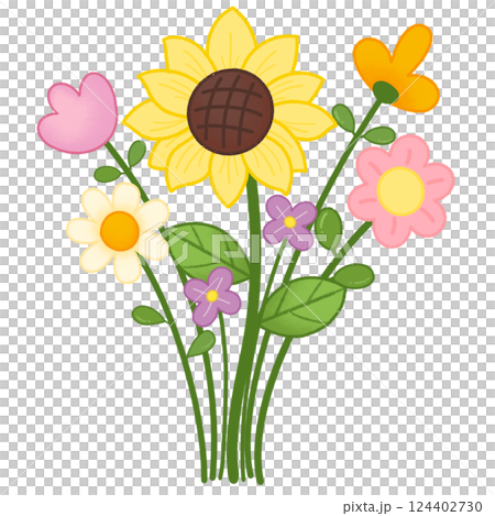 vector set of flowers 124402730