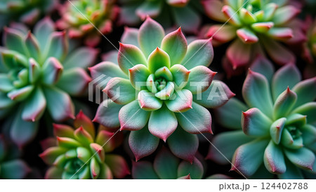 Symmetry and Beauty, Close-Up of Succulent Plants 124402788