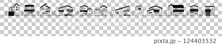 手描き住宅建物ベクターイラストセット ラフ 家 住宅展示場 町並み 街並み 不動産 一戸建て 手描き住宅建物ベクターイラストセット ラフ 家 住宅展示場 町並み 街並み 不動産 一戸建て 124403532