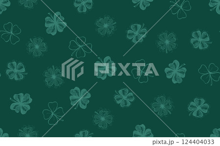 St. Patricks Day pattern on green. Hand drawn illustrations	 St. Patricks Day pattern on green. Hand drawn illustrations	 124404033