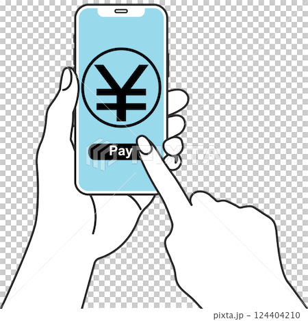 Illustration of electronic payment on smartphone 124404210