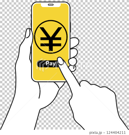 智慧型手機上的電子支付插圖 124404211