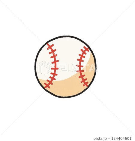 シンプルな野球ボールのイラスト、素材、アイコン、背景なし 124404601