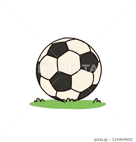 シンプルなサッカーボールのイラスト、アイコン、素材、背景なし 124404602