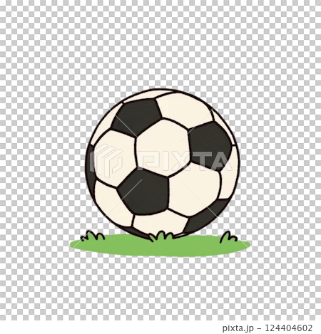 シンプルなサッカーボールのイラスト、アイコン、素材、背景なし 124404602