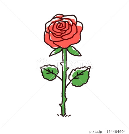 シンプルなバラのイラスト、アイコン、素材、背景なし シンプルなバラのイラスト、アイコン、素材、背景なし 124404604