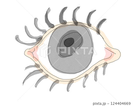 シャーペン画風の眼のイラスト 124404669