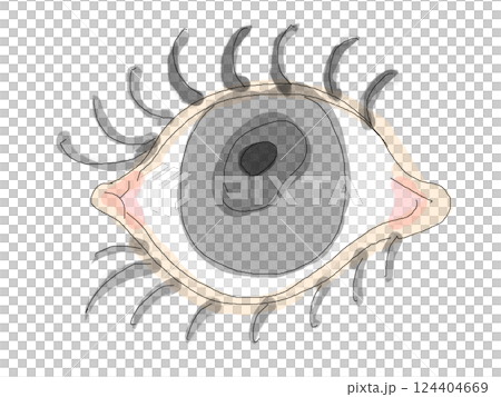 シャーペン画風の眼のイラスト 124404669