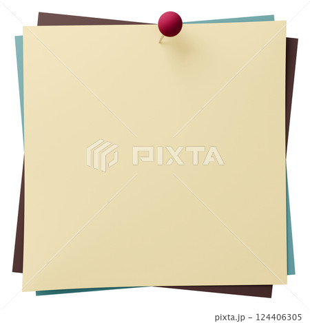 3D背景素材_画鋲_紙_カラフル 124406305