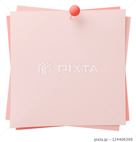 3D背景素材_画鋲_紙_ピンク 3D背景素材_画鋲_紙_ピンク 124406309