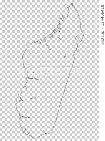 白地図　マダガスカル 124406418