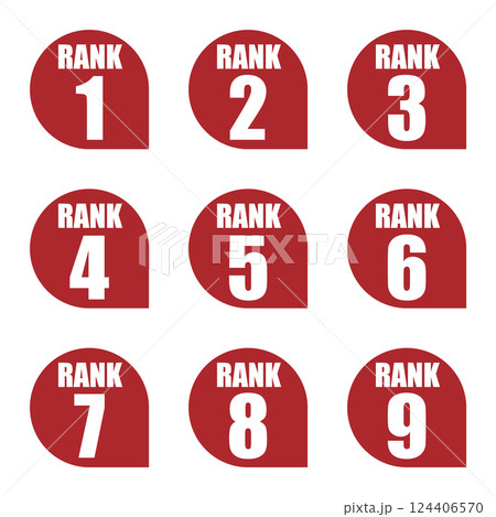 イラスト素材:数字アイコン1~9セット イラスト素材:数字アイコン1~9セット 124406570