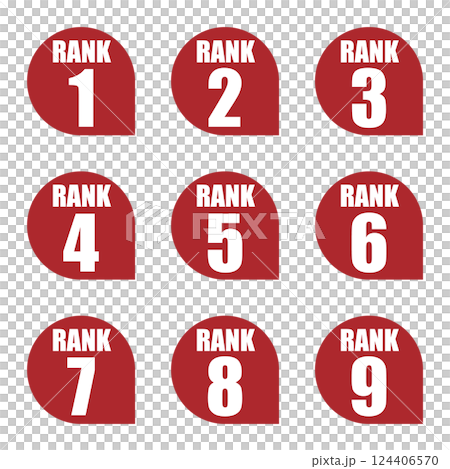 イラスト素材:数字アイコン1~9セット イラスト素材:数字アイコン1~9セット 124406570