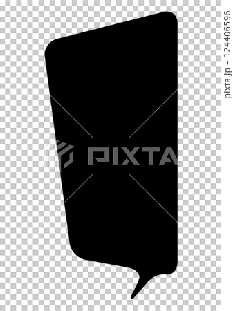 A simple black vertical speech bubble 124406596