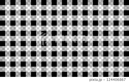 細い斜線が入ったギンガムチェックの格子模様 124406867
