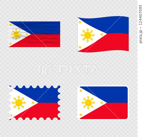 Philippines national flag in four different styles. 124407095