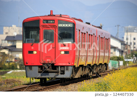 春の久大本線を行くキハ200系気動車（JR九州） 124407330