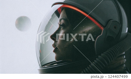 Tranquil Moment of a Space Traveler 124407499