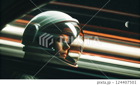 Tranquil Moment of a Space Traveler 124407501