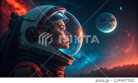 Tranquil Moment of a Space Traveler Tranquil Moment of a Space Traveler 124407502
