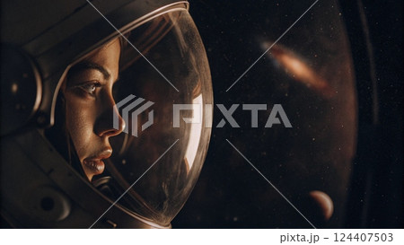 Tranquil Moment of a Space Traveler Tranquil Moment of a Space Traveler 124407503