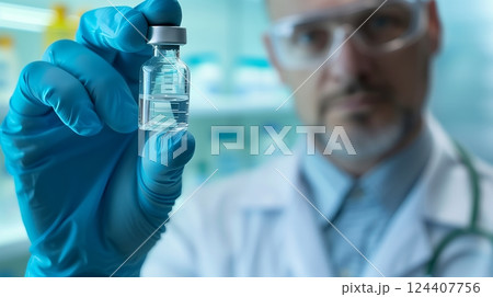 A researcher holds a vial of clear liquid, symbolizing the promise of groundbreaking medical advancements. A researcher holds a vial of clear liquid, symbolizing the promise of groundbreaking medical advancements. 124407756